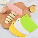 Bright green silicone spatula dough cutter kitchen baking tool by Decorbites