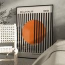 GobekUsa Bright Orange Bauhaus Retro Wall Art