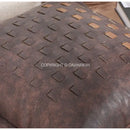 GobekUsa Brighton Cross Stitch Faux Leather Cushion Cover 45x45cm Brown