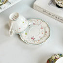 Brilliant flowers pattern porcelain teacup and saucer dining room set by Decorbites
