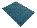 Custom Hand Knotted Blue Wool Area Rug with Contemporary Geometric Pattern Design by The Rug Decor