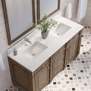 James Martin Bristol 60" Double Bathroom Vanity, Whitewashed Walnut