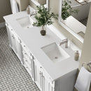 James Martin Bristol 72" Double Bathroom Vanity, Bright White