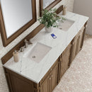 James Martin Bristol 72" Double Bathroom Vanity, Saddle Brown