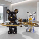 GobekUsa Graffiti Bear Figurine: Modern Table Decor & Key Storage Sculpture