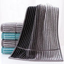 British style turquoise & gray striped sports fitness towel gym accessory by Decorbites
