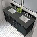 James Martin Brittany 60" Double Bathroom Vanity, Black Onyx