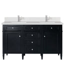 James Martin Brittany 60" Double Bathroom Vanity, Black Onyx