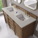 James Martin Brittany 60" Double Bathroom Vanity, Pecan