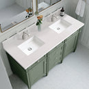 James Martin Brittany 60" Double Bathroom Vanity, Smokey Celadon