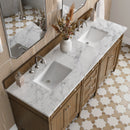 James Martin Brittany 72" Double Bathroom Vanity, Saddle Brown