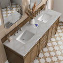 James Martin Brittany 72" Double Bathroom Vanity, Saddle Brown