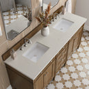 James Martin Brittany 72" Double Bathroom Vanity, Saddle Brown