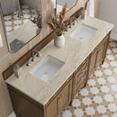 James Martin Brittany 72" Double Bathroom Vanity, Saddle Brown