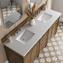 James Martin Brittany 72" Double Bathroom Vanity, Saddle Brown
