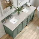 James Martin Brittany 72" Double Bathroom Vanity, Smokey Celadon