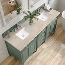 James Martin Brittany 72" Double Bathroom Vanity, Smokey Celadon