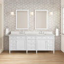 James Martin Brittany 84" Double Bathroom Vanity, Bright White