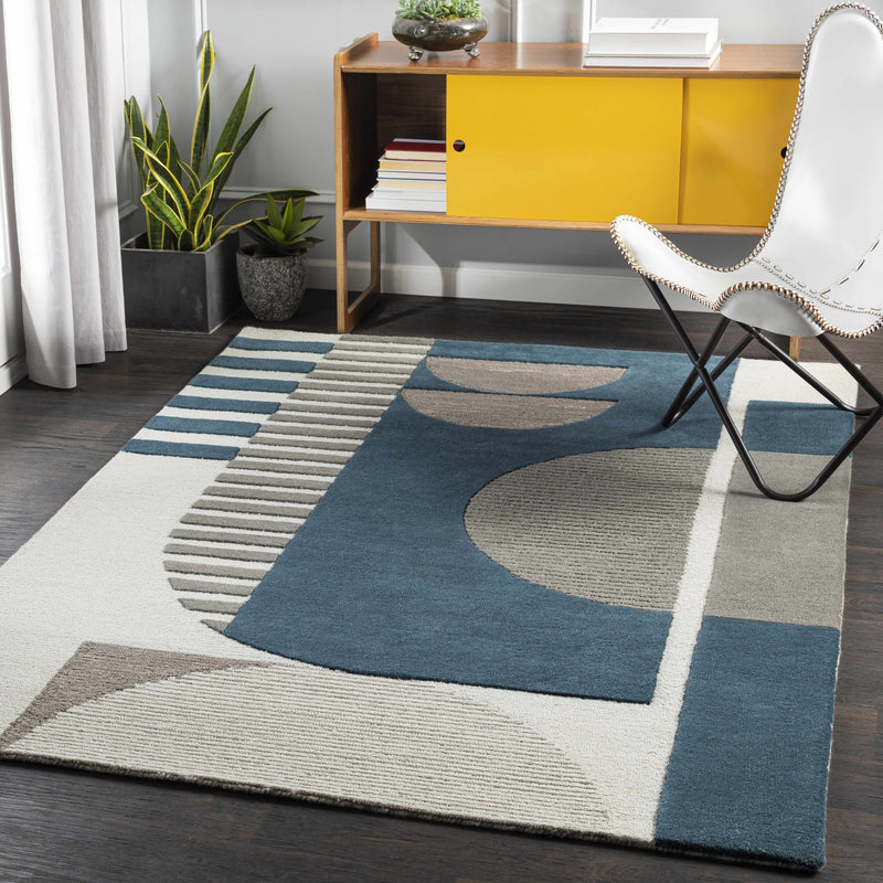 Bro Blue&Gray Wool Rug