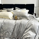 GobekUsa Brocade Satin Jacquard Egyptian Cotton Bedding Set, Luxury Silky Duvet Cover, Bed Sheet, Pillowcase