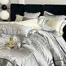 GobekUsa Brocade Satin Jacquard Egyptian Cotton Bedding Set, Luxury Silky Duvet Cover, Bed Sheet, Pillowcase