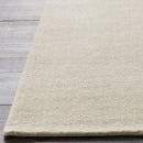 Brockton Solid Light Beige Wool Rug