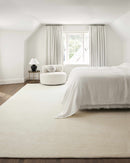 Brockton Solid Light Beige Wool Rug