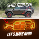 Your Personalized Metal Neon Car Wall Art - MTN0051 by Modello Turbo