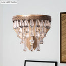 GobekUsa Bronze 1 Light Wall Sconce with Countryside Crystal Teardrop Design