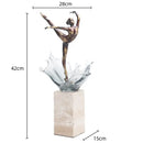 GobekUsa Ballet Dancer Figure Sculpture Clear Water Wave Home Decor
