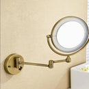GobekUsa Bronze Brass Wall Mounted 8" LED Makeup Mirror 3X/1X Magnification