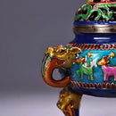 GobekUsa Bronze Cloisonne Lion Dragon Incense Burner Ornament