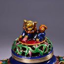 GobekUsa Bronze Cloisonne Lion Dragon Incense Burner Ornament