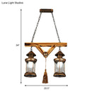 GobekUsa Bronze Coastal Glass Lantern Pendant Light - 4-Light Island Fixture