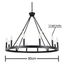 GobekUsa Iron Round LED Pendant Chandelier for Living, Cafe, Restaurant décor