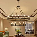 GobekUsa Iron Round LED Pendant Chandelier for Living, Cafe, Restaurant décor