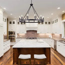 GobekUsa Iron Round LED Pendant Chandelier for Living, Cafe, Restaurant décor