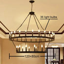 GobekUsa Iron Round LED Pendant Chandelier for Living, Cafe, Restaurant décor