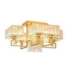 GobekUsa Crystal Rectangular Ceiling Light for Living Room, Bedroom, and Dining Room