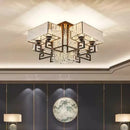 GobekUsa Crystal Rectangular Ceiling Light for Living Room, Bedroom, and Dining Room