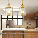 GobekUsa Bronze Glass Chandelier Pendant Light for Living Dinner Room, Corridor