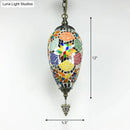 GobekUsa Bronze Glass Teardrop Pendant Lighting - Colorful, Antique, 1/3 Heads Suspended Fixture
