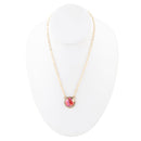 Luca Pink Magenta Spiny Oyster Golden Pendant Necklace