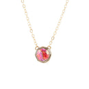 Luca Pink Magenta Spiny Oyster Golden Pendant Necklace
