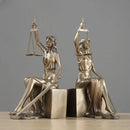 GobekUsa Justice Goddess Statue Bookends: Creative Home Decor for Study Room