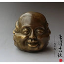 GobekUsa Bronze Four Faces Buddha Head Statue - Emotive Life-like Artwork