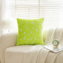 Bronzed feather style emerald green velvet pillowcase living room decor by Decorbites