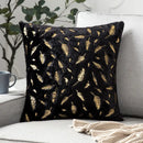 Bronzed feather style emerald green velvet pillowcase living room decor by Decorbites