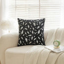 Bronzed feather style emerald green velvet pillowcase living room decor by Decorbites