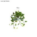 GobekUsa Brooklyn - Round Macaron Round Hanging Light Acrylic LED Pendant Lighting Fixture in Black/Grey/White with Top Plant Pot